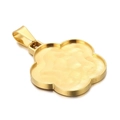 Colgante minimalista de acero inoxidable dorado en forma de flor con textura interior - Base en Forma de Nube (KLJ6746-Z) / Dorado