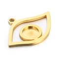 Detalle de un colgante dorado en forma de ojo con base circular para la creación de joyas - Estilo Color Dorado (KLJ4077-Z)