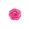 Macro shot of rose red handmade satin flower with layered fabric petals for DIY hair accessory - Rose Red