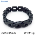 Pulsera para hombre de estilo industrial pesado en acero inoxidable negro cepillado - Negro