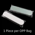 Detailed view of dual-sided nail buffer strip individually wrapped in clear OPP plastic bag - 9*2cm Polishing Strip (with OPP bag)