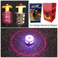 Colorful light-up music peg-top toy available in dark red and black with flash effects - Classic Music Wood Finish Gyro (With Laser)