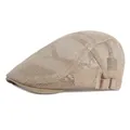 Breathable khaki mesh beret for children with adjustable metal buckle for summer - Adjustable (52-55cm) / Khaki