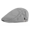 Breathable grey mesh beret for children with adjustable metal buckle closure - Adjustable (52-55cm) / Light Gray
