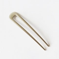 Minimalist silver U-shaped hair fork in brushed metal finish for elegant hair styling - Silver