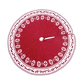 Red and white knitted Christmas tree skirt with snowflake and reindeer patterns, 90cm size - Diameter 90CM