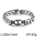 Vintage Silber Punk Kettenarmband mit aufwendigen Gravuren, 230mm Länge für Herren - B-Stil Armband (KB80116-BD) / 23CM