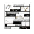 Self-adhesive PVC wall sticker with black white and grey marble mosaic texture - 509-B&W Marble
