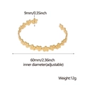Adjustable 18K gold floral stainless steel open bangle bracelet with 9mm flower width - Gold Flower Style (SZ044-G)