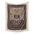 Bohemian skull and mystic eye tapestry in vintage colors for room wall decoration - 73X95CM/Brushed Fabric / Creamy White Mystical Mandala (GT330011)