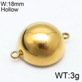 Hollow 18mm golden stainless steel ring connector for DIY jewelry making - Gold Color Double Loop Small Style (KLJ6536-Z)