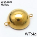 20mm golden hollow semi-circle connector with double loops for DIY jewelry making - Gold Color Double Loop Large Style (KLJ6537-Z)