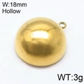 18mm golden semi-circle hollow charm in polished stainless steel for DIY jewelry making - Gold Color Single Loop Small Style (KLJ6539-Z)