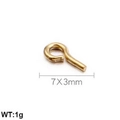 Alfiler de ojo 9-pin de acero inoxidable dorado 7x3mm para creación de joyas - 7x3mm / Dorado (KLJ654-Z)
