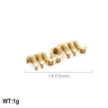 Colgante MOM de acero inoxidable dorado 14x5mm para collares y brazaletes - Dorado (KLJ646-Z)