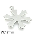 Ciondolo a fiocco di neve in acciaio inossidabile argento per gioielli DIY, 17mm - Colore Acciaio (KLJ4791-Z)