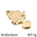 Ciondolo cupido dorato in acciaio inossidabile per collane modello bimba 20x12mm 1g - Cupido che tiene un arco (KLJ2338-Z) / Oro