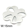 Colgante de flor hueca de cinco pétalos en acero inoxidable para joyería DIY, ancho 15mm - 15mm / Estilo Color Acero (KLJ4787-Z)