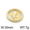 Ciondolo dorato madre e figlio da 30mm con strass in cristallo e dettagli da 7g - Colore Oro Stile Madre Figlio Traforato (KLJ3575-Z)