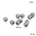 6mm frosted stainless steel beads in silver finish, 10-piece pack with 4g total weight - 10 Pieces (KLJ2318-Z)