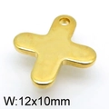 Polished gold stainless steel cross pendant accessory measuring 12x10mm size - Gold (KLJ4772-Z)