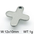 Silver stainless steel cross pendant charm 12x10mm for necklaces and jewelry DIY - Steel Color (KLJ4773-Z)