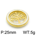 Colgante árbol de la vida dorado 25mm con halo de cristales y acabado de acero - Estilo Dorado 25mm (KLJ3585-Z)