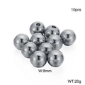 Polierte 8mm Edelstahlperlen im 10er-Set für DIY Schmuckherstellung Zubehör - Stahlfarbe (KLJ2276-Z)