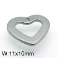 Silver hollow heart-shaped stainless steel pendant charm measuring 11x10mm for DIY jewelry - Hollow Heart Steel Color (KLJ4768-Z) / 11x10mm