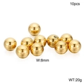 10er-Set 8mm 18K vergoldete Edelstahlperlen polierte runde Zwischenperlen für Schmuck - Gold (KLJ2277-Z)