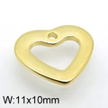 Golden heart-shaped stainless steel pendant charm 11x10mm for DIY jewelry making - Hollow Heart Gold (KLJ4769-Z) / 11x10mm