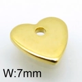 Minimalist 7mm hollow heart-shaped stainless steel pendant in gold finish for DIY - Solid Heart Gold (KLJ4770-Z) / 7mm
