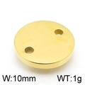 10mm goldener runder Anhänger aus Edelstahl in Knopfform mit zwei Löchern für DIY-Schmuck - 10mm Goldene Scheibe (KLJ3842-Z)