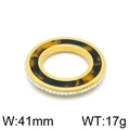 Vergoldeter Ringanhänger mit Schildpattmuster und Kristallen, 41mm Breite, 17g Gewicht - Gold Schildpatt-Muster Zirkonia Runder Stil (KLJ3579-Z)