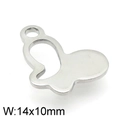Colgante de mariposa de acero inoxidable plateado 14x10mm para hacer joyas DIY - Color Acero (KLJ4783-Z)