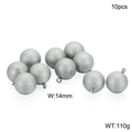 10er-Set silberne mattierte 14mm Edelstahl-Kugelanhänger mit Öse für die Schmuckherstellung - Silber 14mm (KLJ2315-Z)