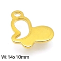 Colgante de mariposa dorado en acero inoxidable 14x10mm para joyería artesanal DIY - Color Dorado (KLJ4784-Z)