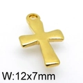 Colgante de cruz en acero inoxidable dorado accesorio joyería DIY de 12x7mm - Color Dorado (KLJ4777-Z)