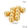 Set di 10 perline distanziatrici in acciaio inossidabile lucido oro 10mm per gioielli - Colore Oro (10 pezzi/Set) (KLJ2274-Z)