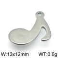 Ciondolo nota musicale in acciaio inossidabile lucido, pendente argento 13x12mm fai da te - Stile Nota Musicale (KLJ4763-Z) / Color Acciaio