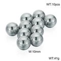 Perle in acciaio inossidabile lucidato 10mm set da 10 pezzi per bijoux fai da te - Colore Acciaio (10 pezzi/Set) (KLJ2275-Z)
