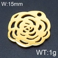 Hohlrosen-Blumenanhänger aus goldenem Edelstahl, 15mm Breite Schmuckzubehör - 15mm Hohlrose (KLJ6515-Z) / Gold