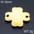 Conector de trébol de cuatro hojas en acero inoxidable dorado para joyas DIY, 16mm 3g - 16mm (KLJ6493-Z) / Dorado