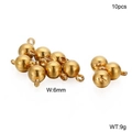 10-piece pack of 6mm golden stainless steel spherical bead charms for DIY jewelry making - 10Pcs Gold 6mm Round Magnetic Buckle (KLJ2261-Z)