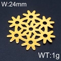 Colgante de copo de nieve de acero inoxidable dorado, 24mm de ancho para bisutería - 24mm / Dorado (KLJ6378-Z)