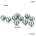 Set di 10 perle rotonde cave in acciaio inossidabile argento 12mm per fare gioielli - Stile Cavo / 12mm (10 Pezzi/Confezione)