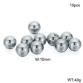 Perline in acciaio inossidabile lucidato da 10mm per gioielli fai-da-te set da 10 pezzi - Stile Lucido Pieno / 10mm (10 Pezzi/Confezione)