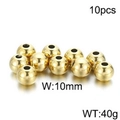 10er Set 10mm vergoldete Edelstahl-Abstandshalter Perlen für DIY-Schmuckherstellung - 10mm Gold (KLJ2289-Z)