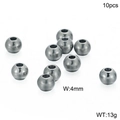 Set mit 10 Stück 4mm polierten 18K vergoldeten Edelstahl-Abstandshalterperlen in Grau - 4mm Stahlfarbe (KLJ2290-Z)
