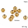Set mit 10 goldenen 4mm Edelstahlperlen mit 18K Goldbeschichtung und polierter Oberfläche - 4mm Gold (KLJ2291-Z)
